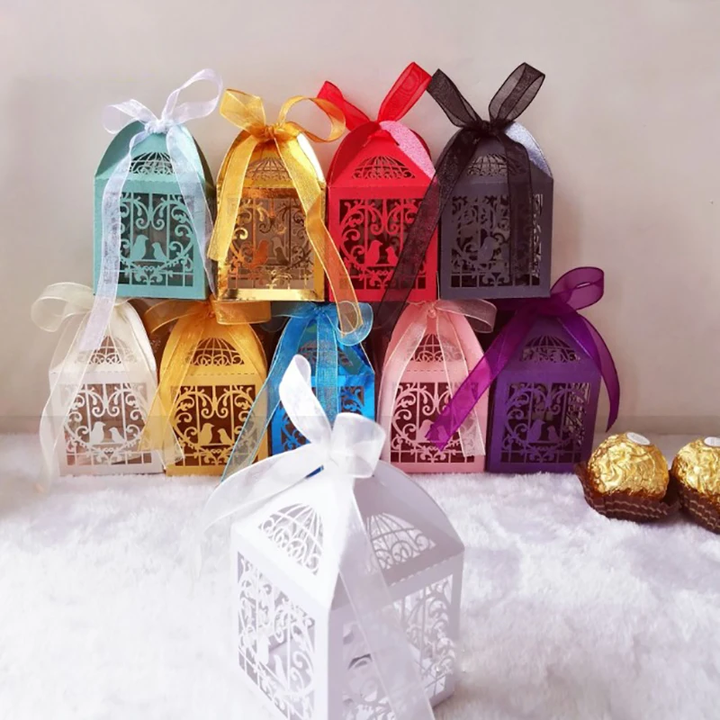 Es With Ribbons Bridal Shower Wedding Party Favors Gift Sweets Packaging Container