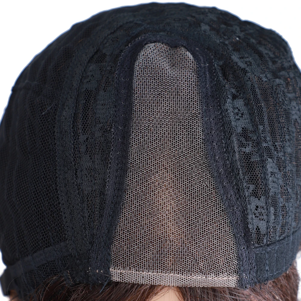 Короткие коричневые парики-фаллоимитаторы UNA смешивают человеческие волосы