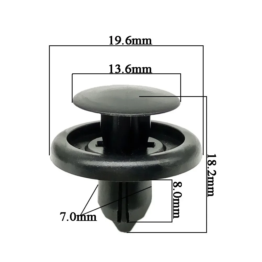 50 шт. для Toyota Camry 7 мм, пластиковые автозаклепки, крепежные детали для бампера, крепежные зажимы, дверной шпон, защелки, автозастежка, салон автомобиля