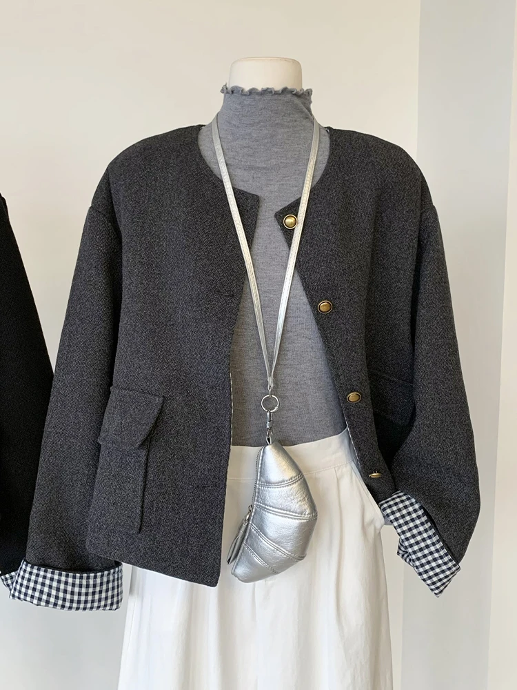 Зимнее женское шерстяное пальто Old Money винтажная куртка Mori для девочек плотное