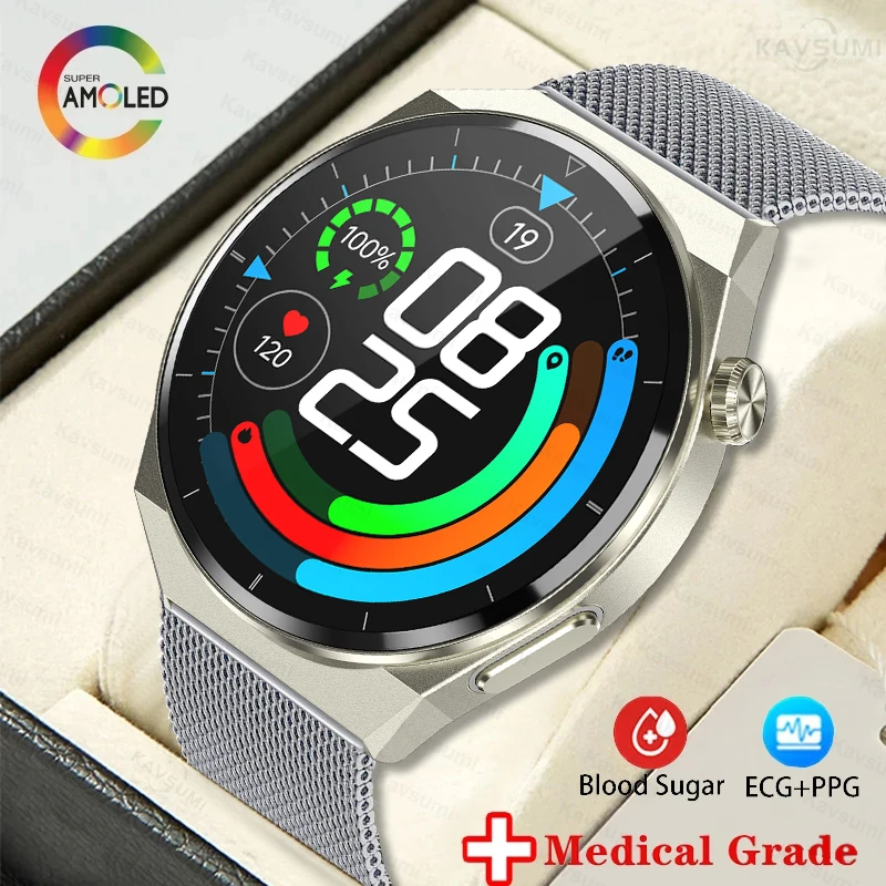 

2023 Smartwatch Men ECG+PPG Healthy Measure Heart Rate IP68 Waterproof Custom Dial Blood Pressure Blood Sugar Sport Women Watch