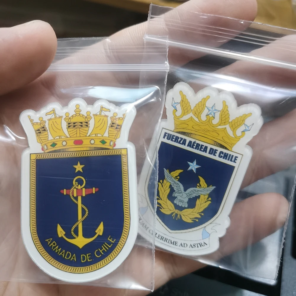 Military Enthusiasts Acrylic Brooch Chile Army Air Force Marine Corps Navy  Pins American Military Badges Jewelry Gift