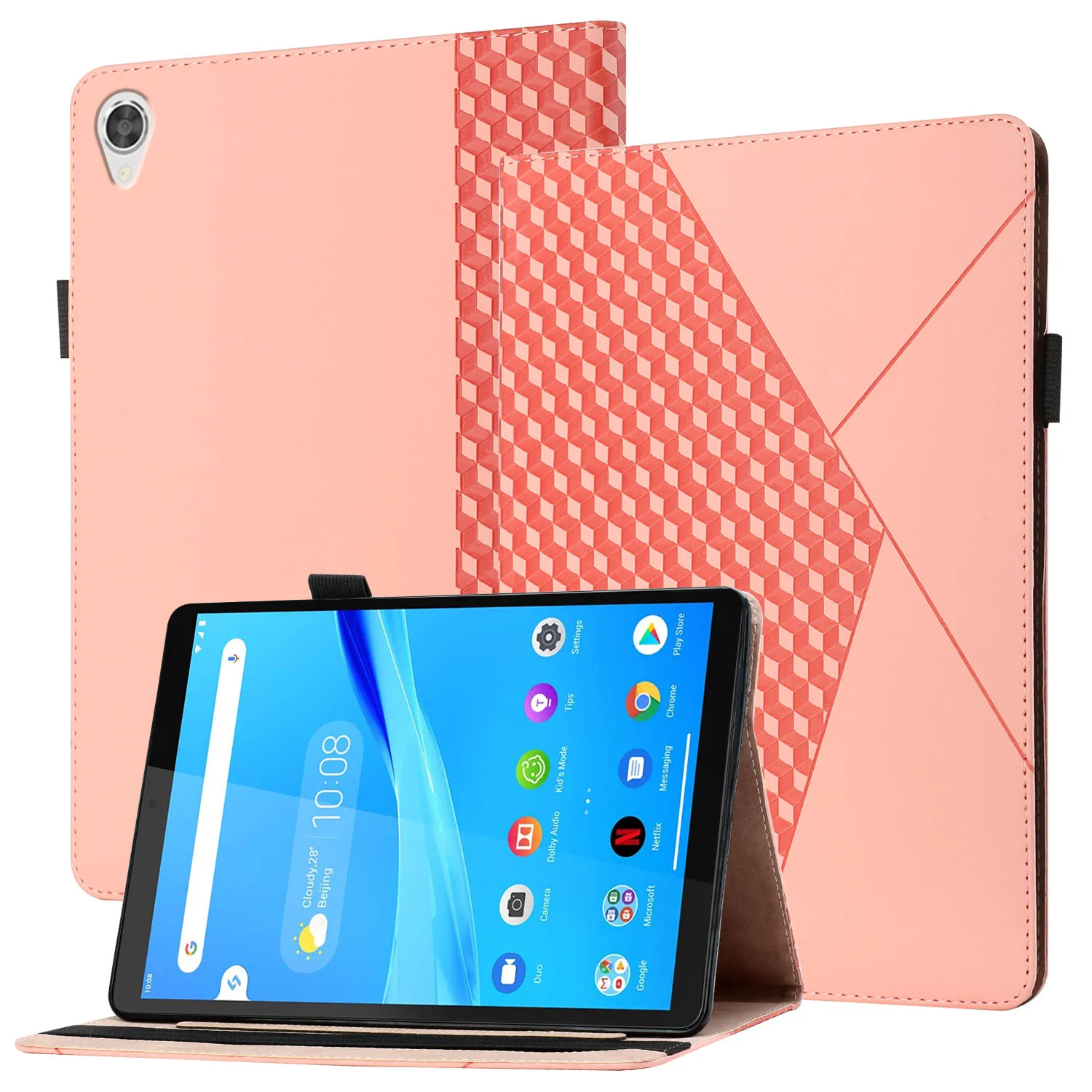 

Cute Wallet Card Holder Table Case for Lenovo Tab P11 M10FHD Plus M10 M8 HD Etui Rhombus Embossed Leather Full Protection Cover