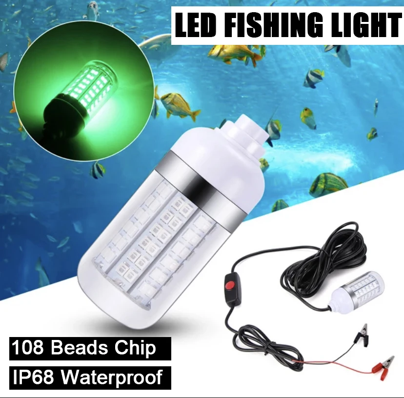 

12V/15W Fishing Light Led Underwater Fish Lamp Ip68 Bait Spotter Lights Attractive Lure To Gather Prawns Squid Krill Multicolor