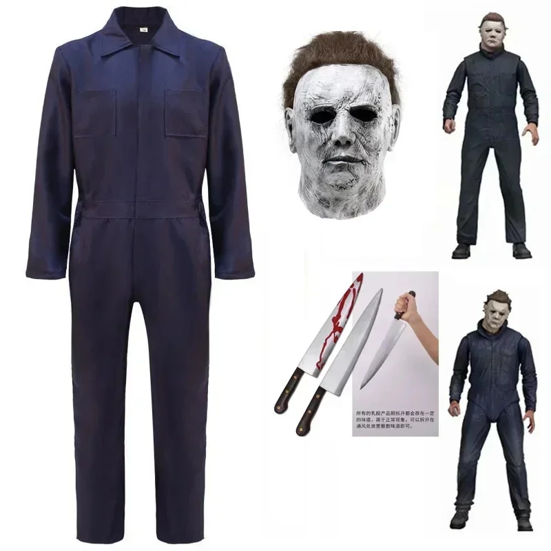 SN60 Michael Cos Myers Косплей Костюм Пальто Брюки Маска Наряды Фантазия Мужчины Мальчики