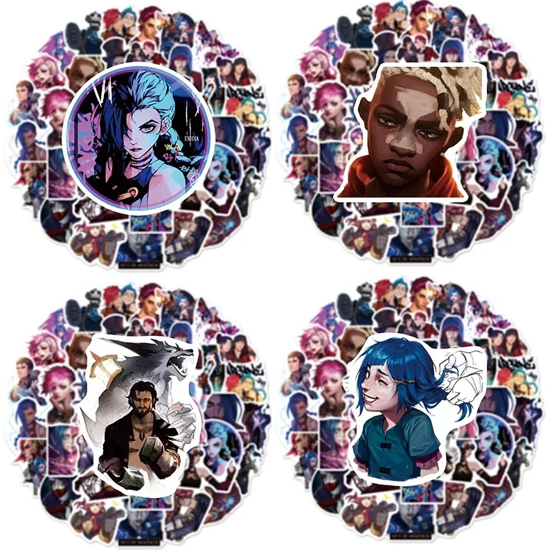 50 шт. наклейка Битва двух городов Jinx персонализированная в стиле аниме сделай сам