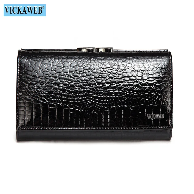 Free Gift Women Genuine Leather Short Wallet Female Luxury Luxury Purses Ladies Alligator Hasp & Small Coin Bag Wallets