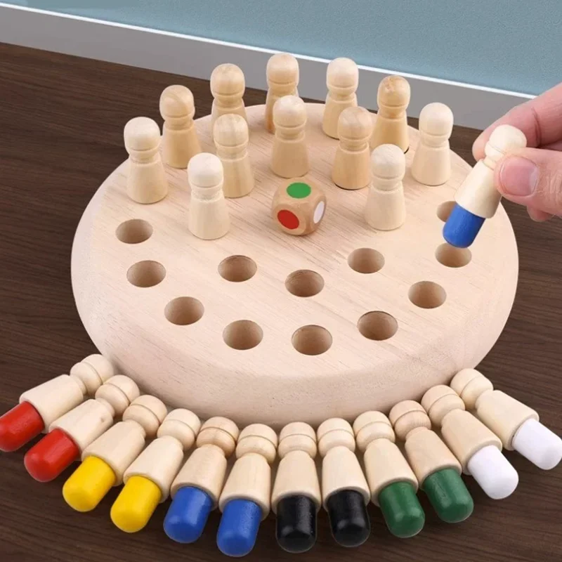 

New Wooden Kids Memory Match Stick Chess Game Fun Block Board Game Educational Color Cognitive Ability Toy For Children