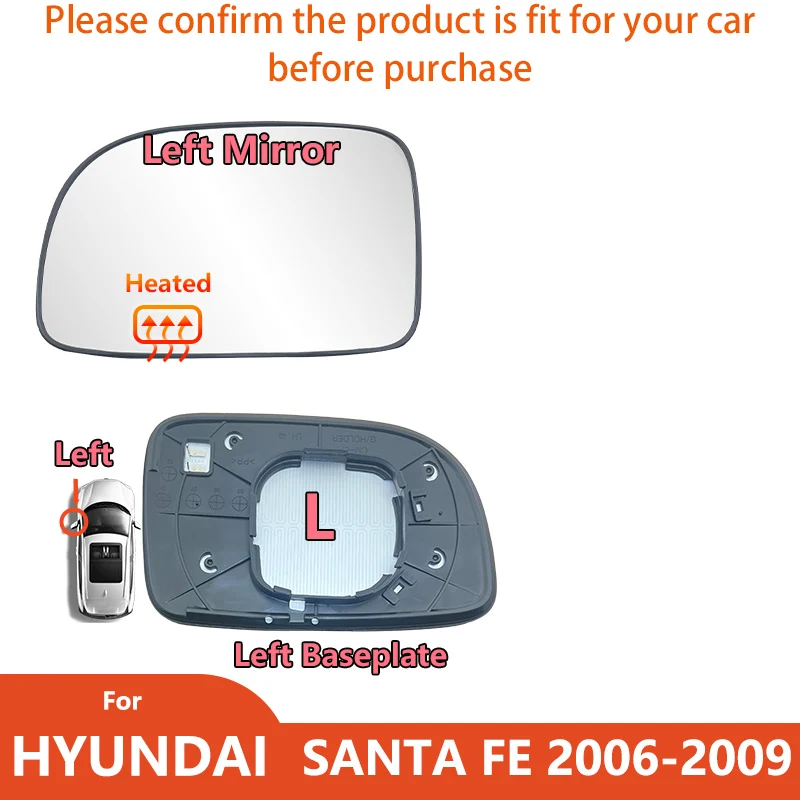 

Левое и правое боковое зеркало заднего вида для Hyundai Santa Fe 2006 2007 2008 2009, с подогревом/автомобильное боковое зеркало, детали 87611/21-2B000