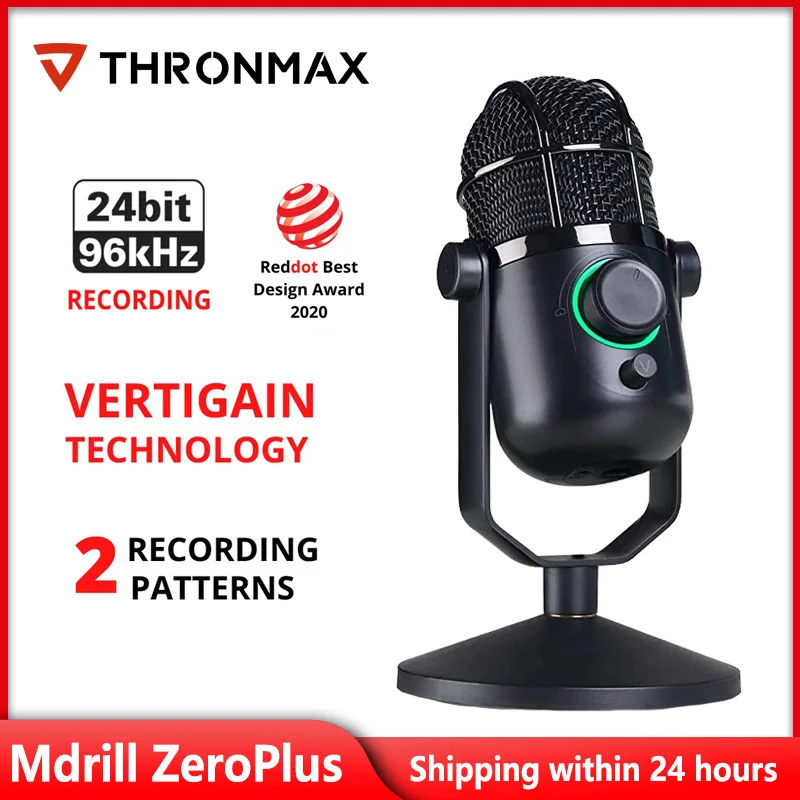 

THRONMAXM M3 Plus Mdrill Dome Plus 96Khz USB Computer PC Condenser Microphone Cardioid or Omnidirectional for Recording
