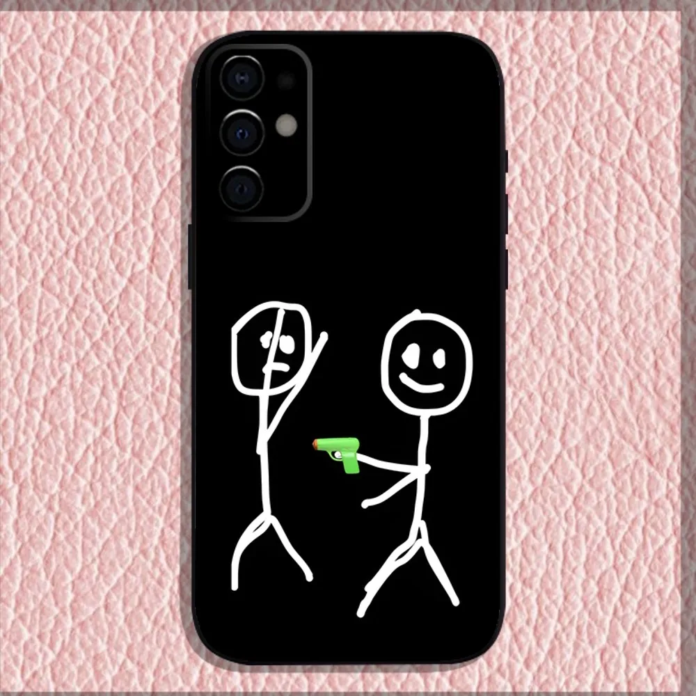 Funny Man Middle Finger Phone Case For Samsung S24 S21 S22 S23 S30 Ultra S20 Plus Fe Lite Note 10 9 5G Black Soft Shell