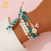 2022 summer bracelets for women free shipping 4pcs soft ceramic comfort love letter beaded bracelet handmade gift for girlfriend