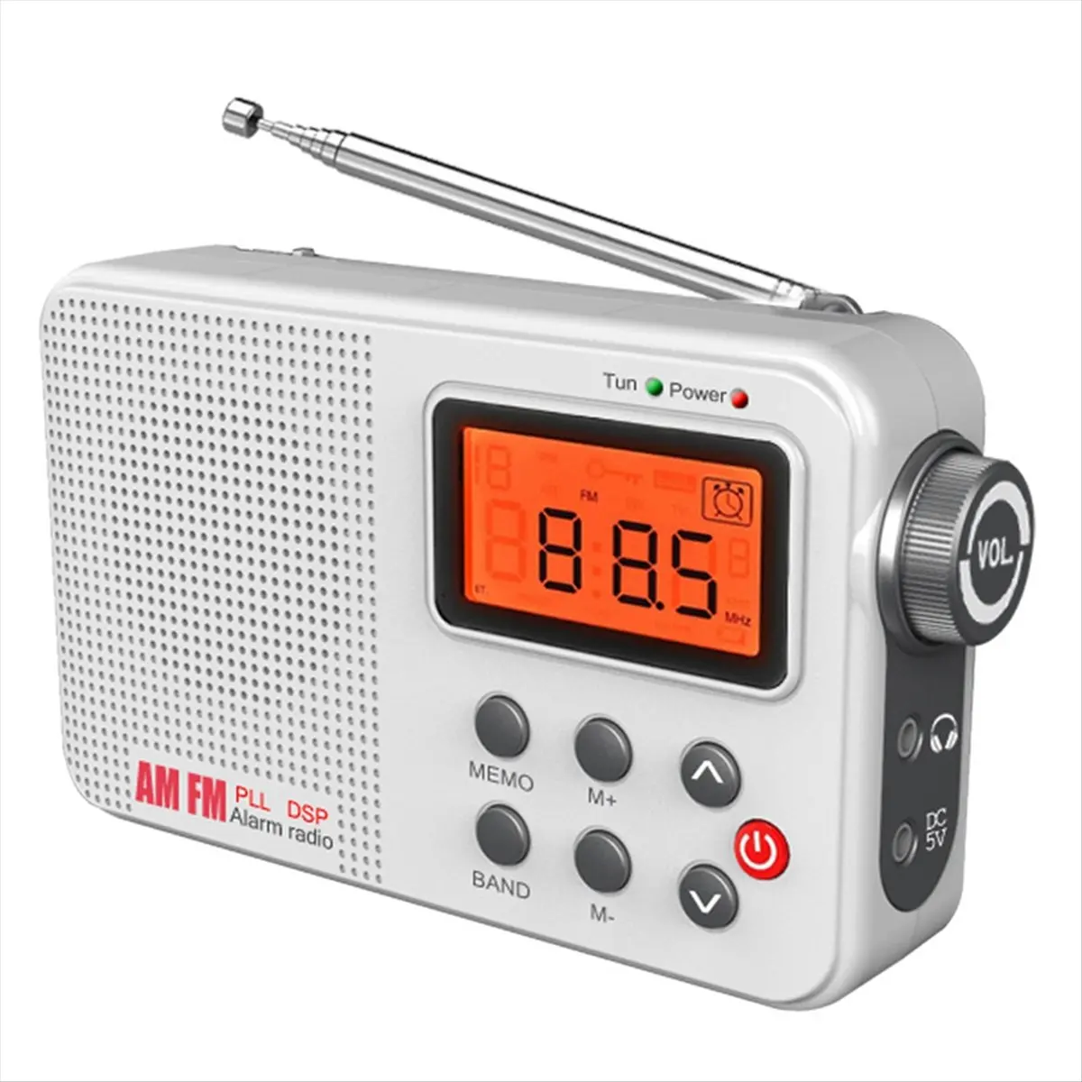 Фото Ретро-радио с батарейным питанием/подключаемым питанием FM AM SW World Receiver Радио ЖК-дисплей/время/будильник, многодиапазонное радио №4