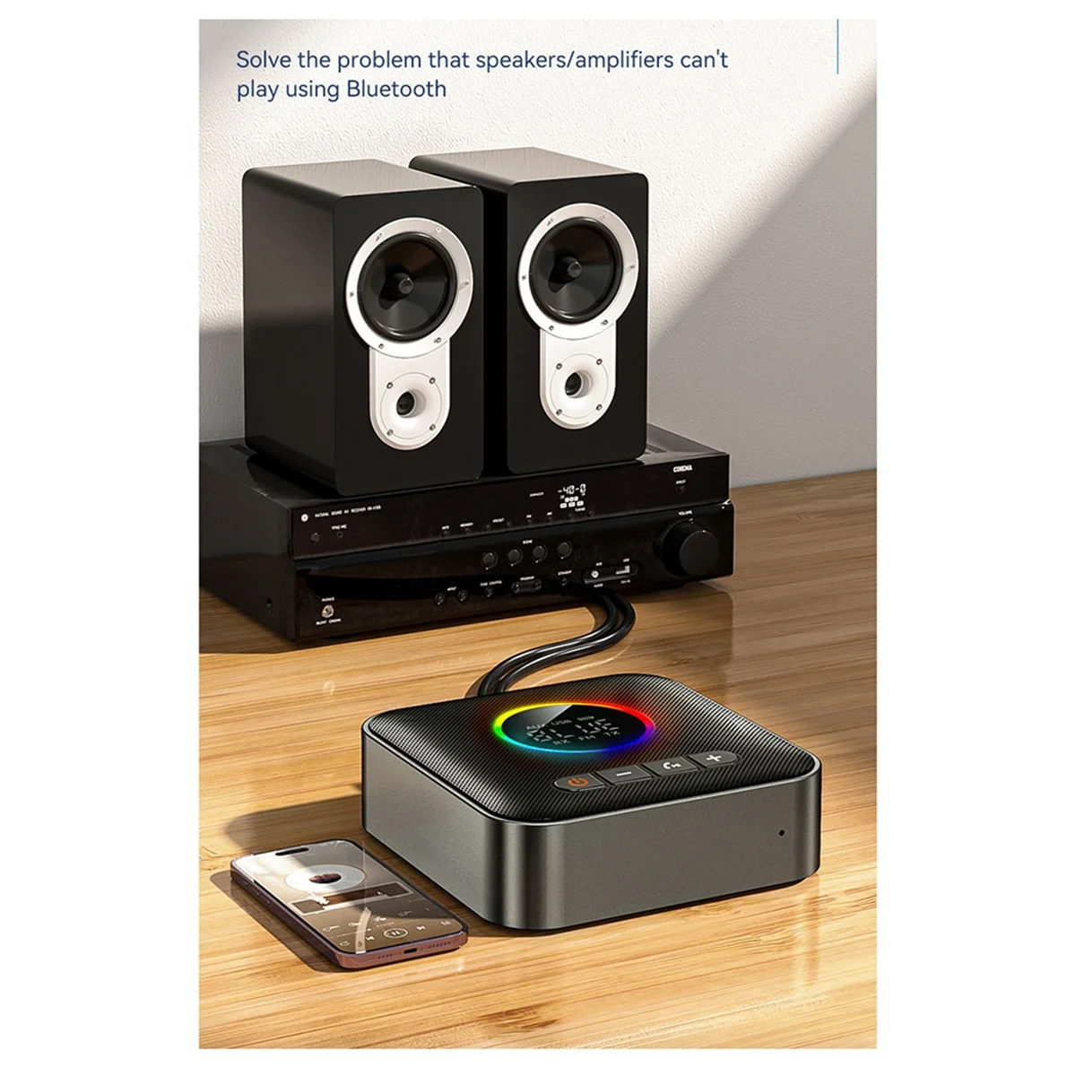 3-в-1 Bluetooth 5.4 передатчик приемник FM-модулятор 3 5 мм AUX Type-C многоточечный интерфейс