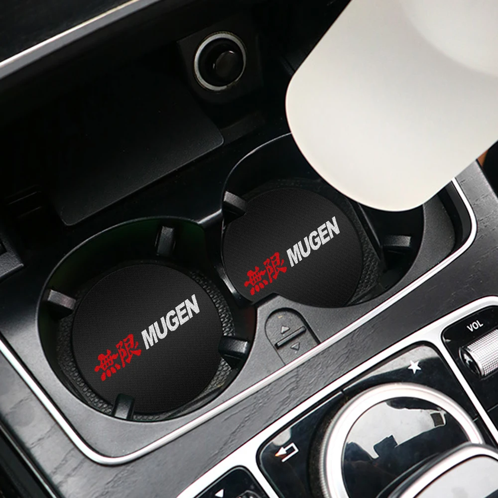 

Car Emblem Coasters Non-slip Cup Mat Car Interior Accessories For Honda Civic Mugen 2008 2009 8th crv hrv jazz Pilot Forza125