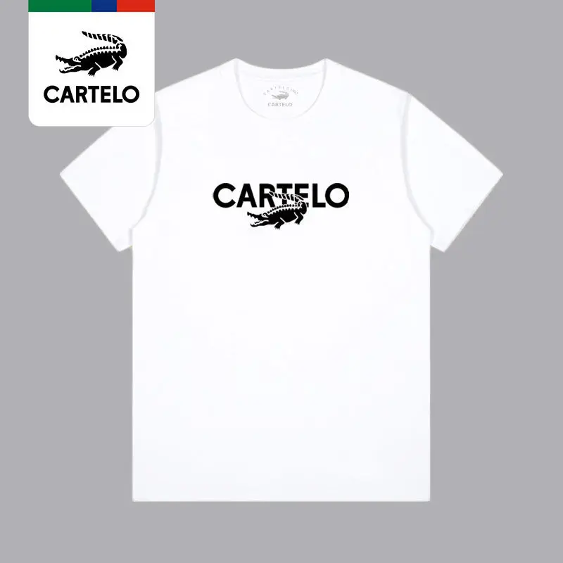 CARTELO Cotton Crew Neck T-Shirt Summer New Casual Print Short Sleeve Top