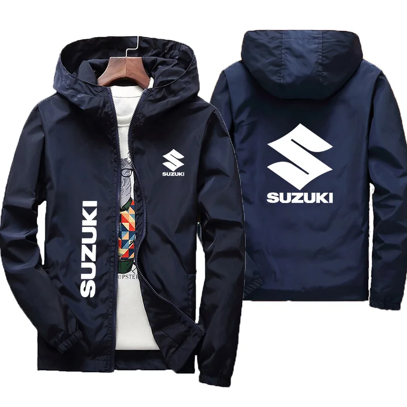 Фото Куртка с капюшоном Suzuki для езды на мотоцикле 2026 — легкая, дышащая, светоотражающая, солнцезащитная уличная повседневная куртка для мужчин №2