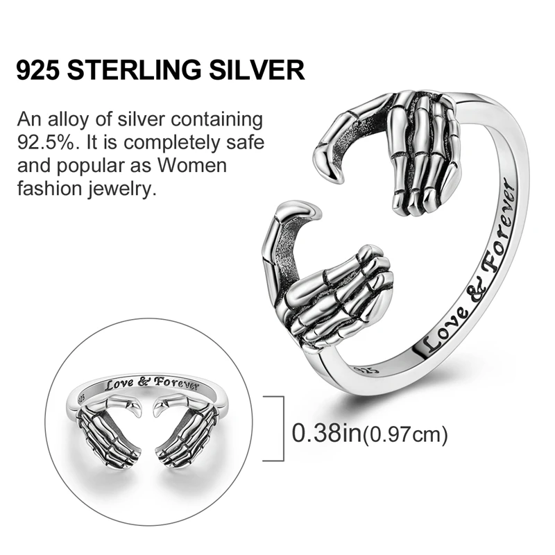 Готический стиль стерлинговое серебро 925 пробы голова скелета и пальмы