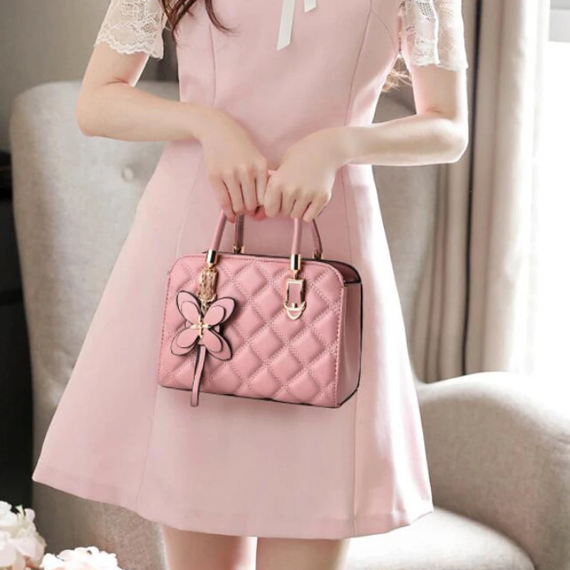 Elegant Women Handbag Women's Bag New Fashion Rhombic Pattern Tassel Simple Style Shoulder Bag Crossbody Bag Messenger Bags