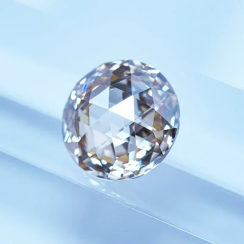 Муассанит шампань круглые бусины розовой огранки 2.5ct