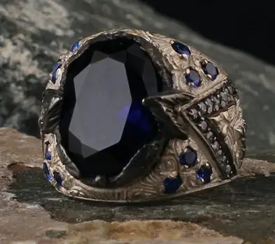 

Mens Ring Zircon Stone, Silver 925k Mens Ring, Handmade Mens Ring, jewelry Gift For Him and Each