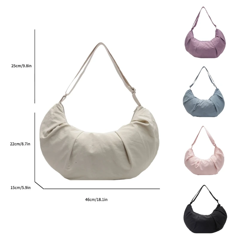 E74B Шикарная нейлоновая сумка на плечо в форме полумесяца. Универсальные сумки