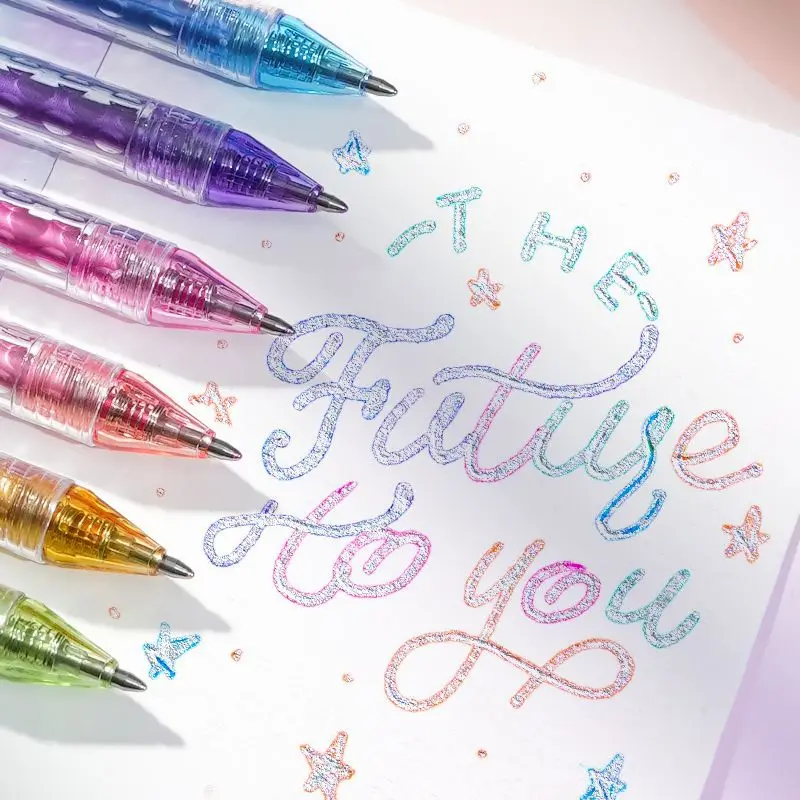 

Online Celebrity Very Fine Silver Double Outline Pen Highlighter Marker Color Cute Girl Heart Hand-Held Pen Gel Pen.
