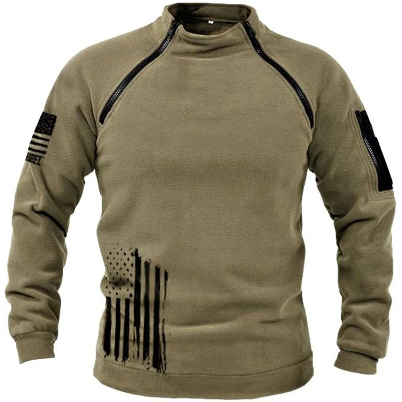 

Hoodies for Men Tactical Outdoor Fleece Jacket Hunting Clothes Warm Zipper Pullover Man Windproof Coat Thermal Hiking Sweater