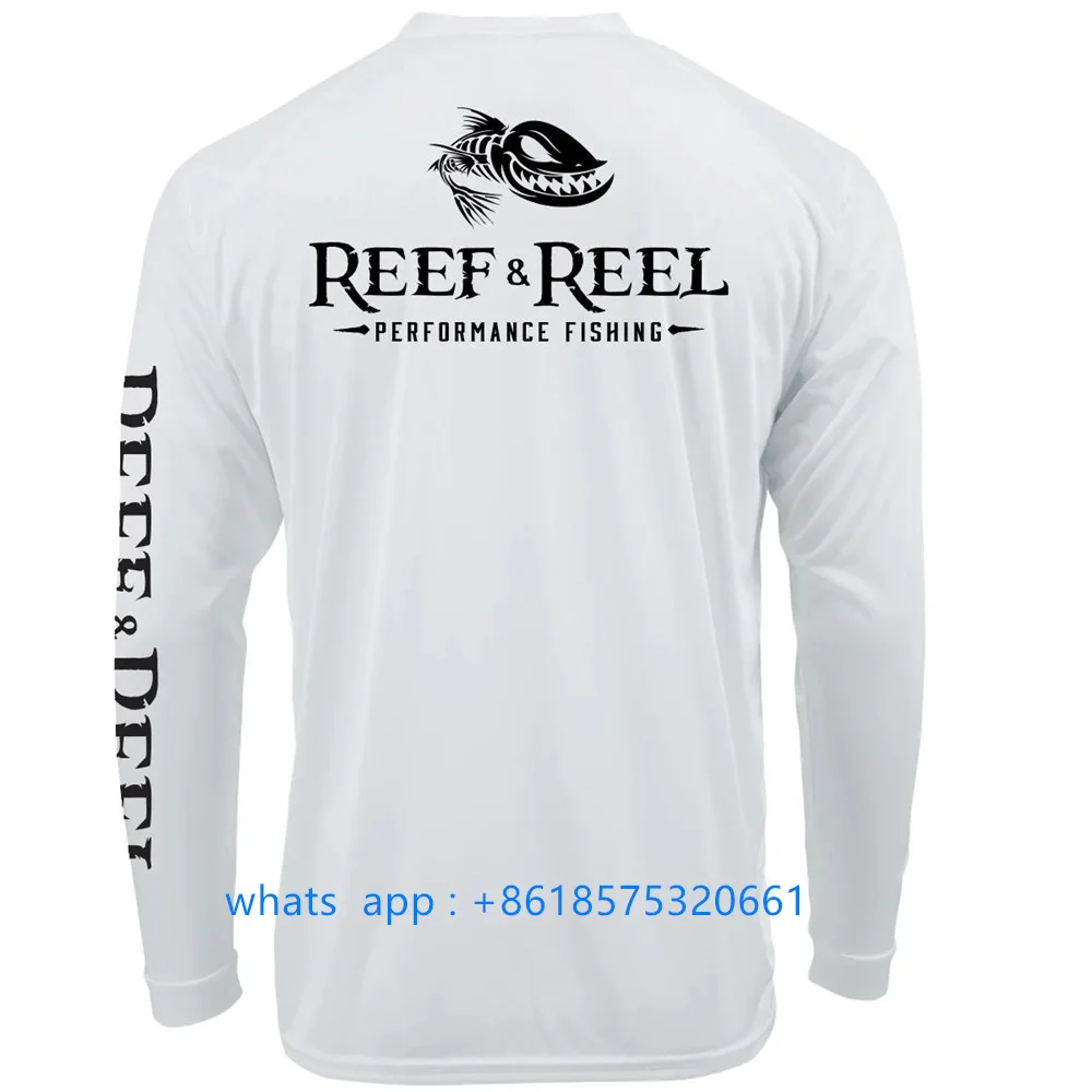 Reef&Reel Men Fishing Long Sleeve Shirt Outdoor Activities Hiking Fishing Sun Protection Performance Shirt Camisa De Pesca 2023