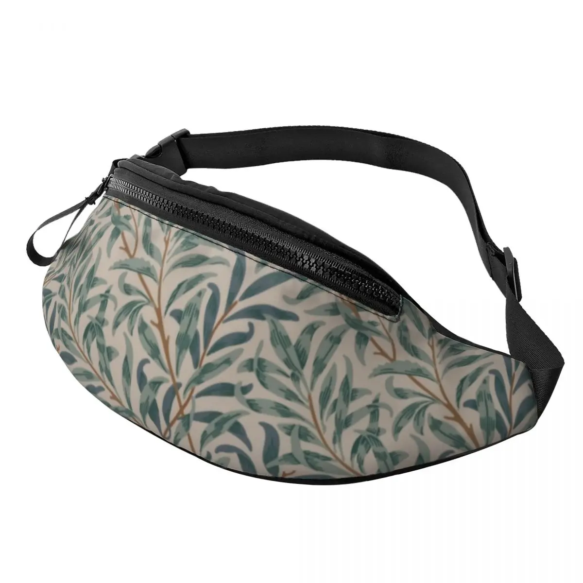 

William Morris Vintage Willow Bough Fanny Pack Men Women Floral Textile Crossbody Waist Bag for Running Phone Money Pouch