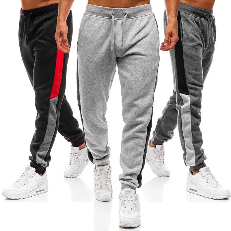 New Men's Loose Sport Running Stripe Sweatpants Fitness Training Drawstring Pants Straight Trousers Tracksuit Jogging Sportswear