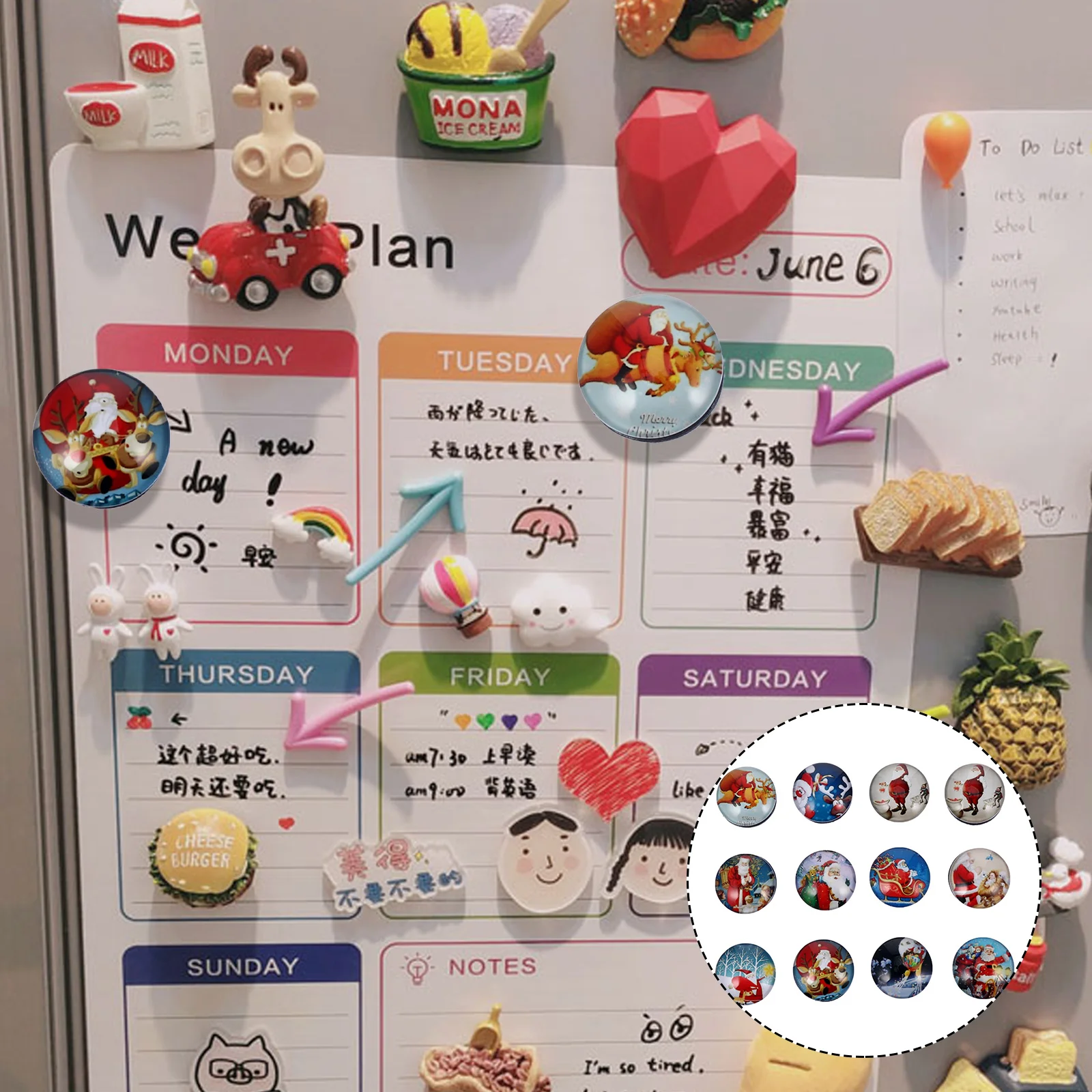 

12pcs Magnet Round Freezer Magnets for Decoration