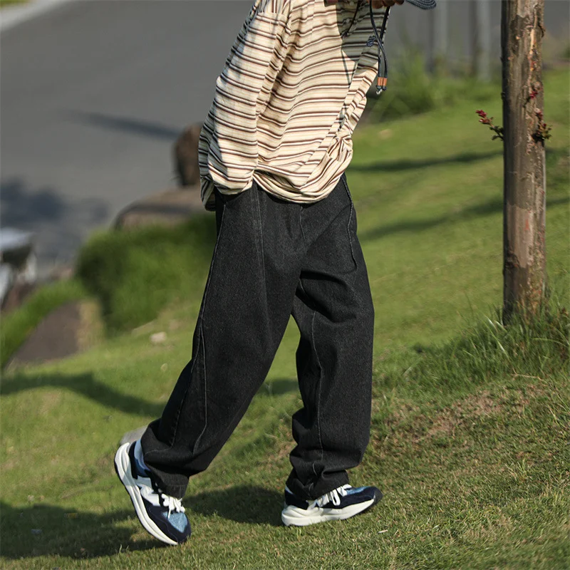 DEEPTOWN Vintage Wide Leg Jeans Men Baggy Oversize Denim Pants Male Loose Casual Trousers Retro Streetwear Hip Hop Fashion