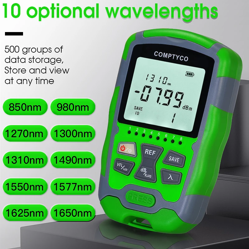 Фотометр-70 ~ + 10 дБм 4 в 1 Многофункциональный тестер оптоволоконного сетевого