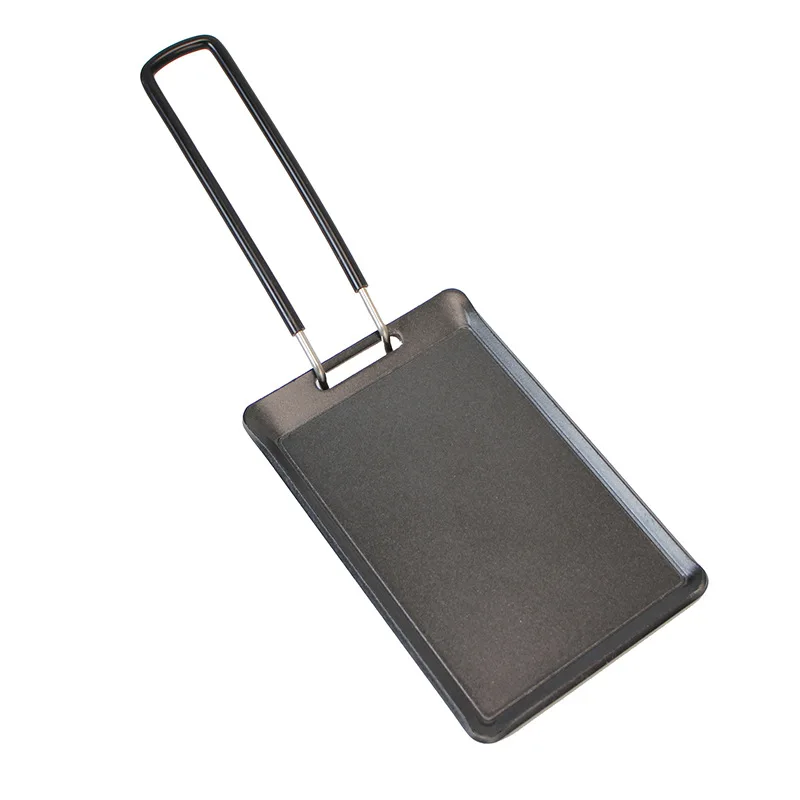 

Mini Square Grill Pan Folding Handle Outdoor Cooking Camping Pot Cookware Portable Nonstick Frying Plate for Picnic Hiking BBQ