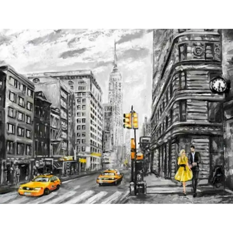 

Живопись маслом по номерам Акриловая краска с изображением Нью-Йорка, ручная работа, рисунок по номерам для взрослых, рамка на холсте, уникальный подарок