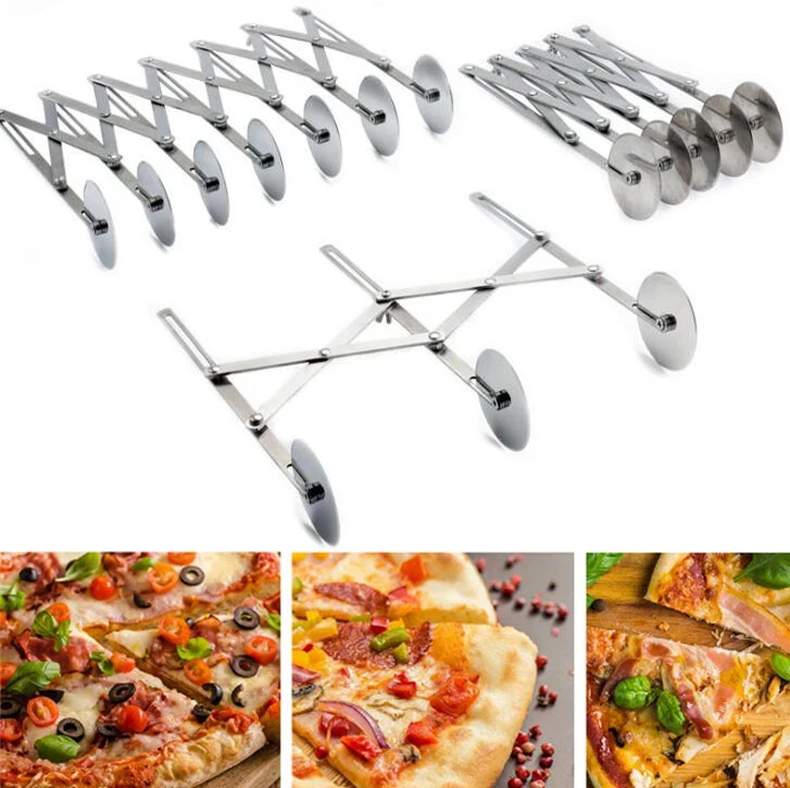 

3/5/7 Wheels Cutter Dough Divider Side Pasta Knife Flexible Roller Blade Pizza Pastry Peeler Stainless Steel Bakeware Tools
