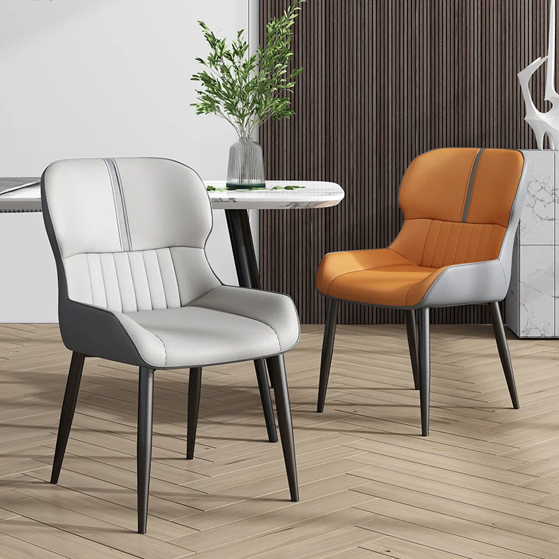 

Dining Room Leather Chairs Italian Style Backrest Minimalist Luxury Chairs Lounge Ergonomic Chaises Salle Manger Home Furniture