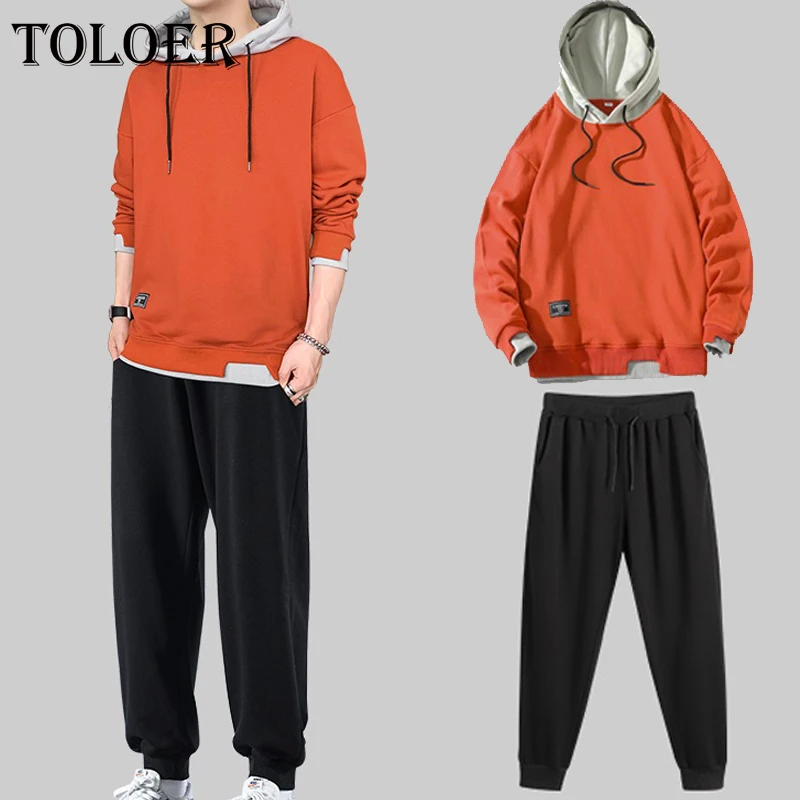 

Men Tracksuit Two Pieces Set 2023 Spring Autumn Men's Set Hooded Sweatshirt+Pants Fashion Hoodie Sportswear Suit Mens Clothing