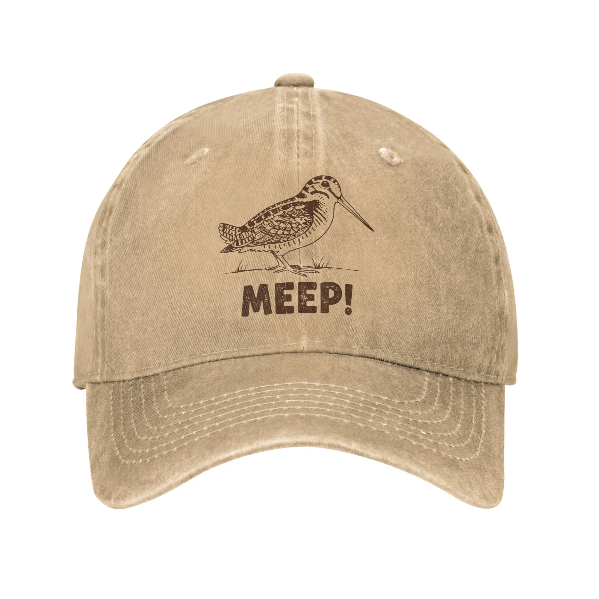 Фото Бейсболка с принтом Meep Bird Meme, с изображением американских птиц-пуговичек, из состаренного хлопка, летняя, регулируемая, солнцезащитная кепка №1
