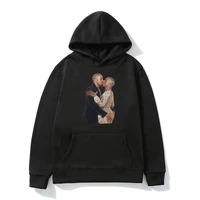 rapper hip hop kanye west kissing retro graphic tracksuit sweatshirts omari west fans lovers men women hoodie fleece pullover