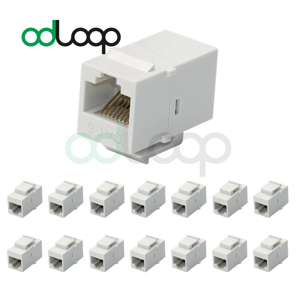 ODLOOP 15-Pack CAT6 RJ45 Female To Female Insert Coupler Keystone Inline Coupler