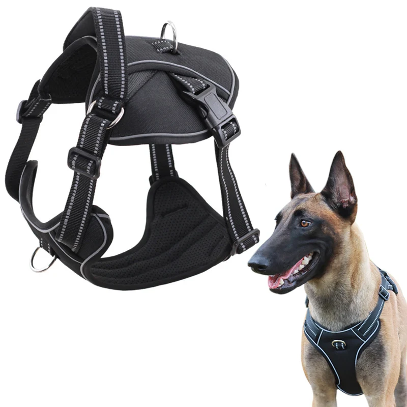 

Reflective Breathable Adjustable Pet Harness Vest For Medium Large Dog Lead Leash Dog Harness And Leash Set Pet Walking Travel