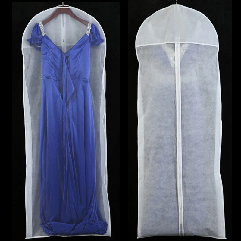 

Breathable Non-woven Fabric Bridal Wedding Gown Dress Garment Bag Pouch Garment Cover Long Dress Hanging Garment Bag for Closet