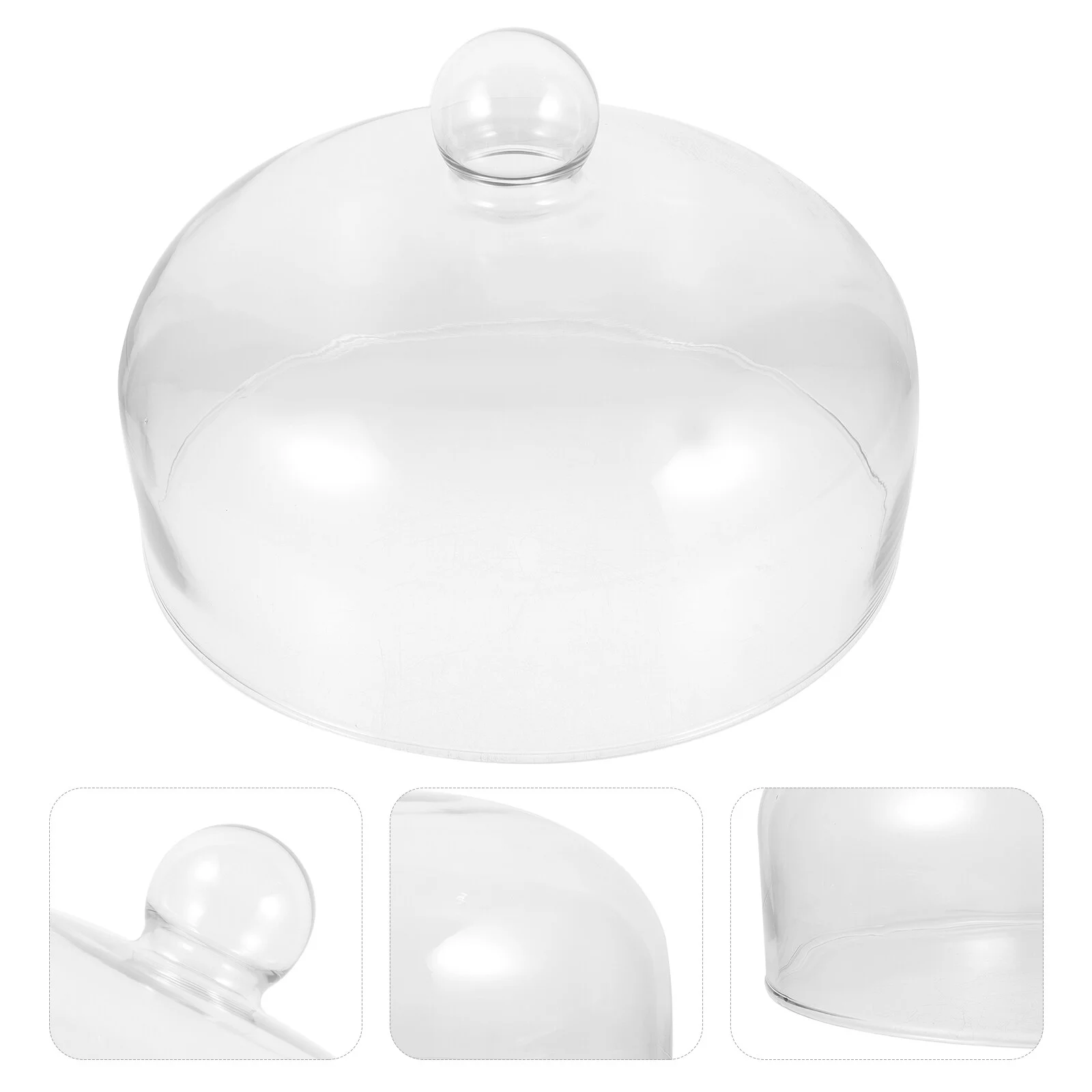 

Protective Cover Cake Tray Dome Glass Practical Dessert Desktop Food Covers Transparent Display
