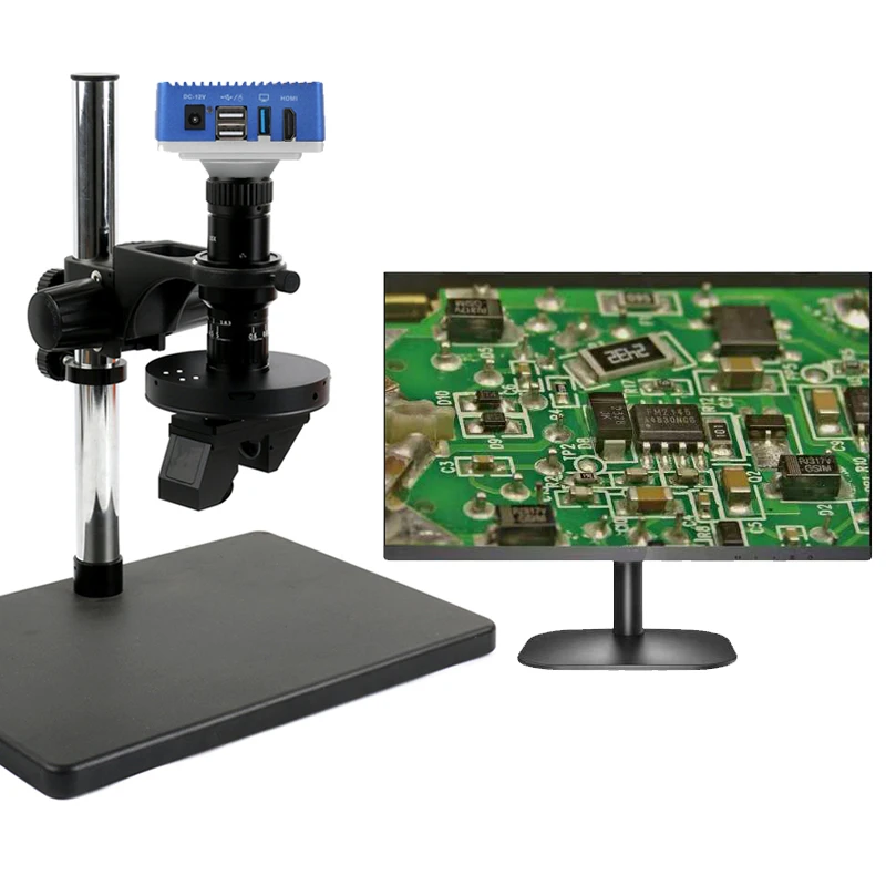 Фото 4K UHD HDMI USB3.0 PC LAB Промышленное измерение 3D 2D Ручной зум Стерео Вращение на 360 градусов 180-кратный монокулярный микроскоп Набор камер №1