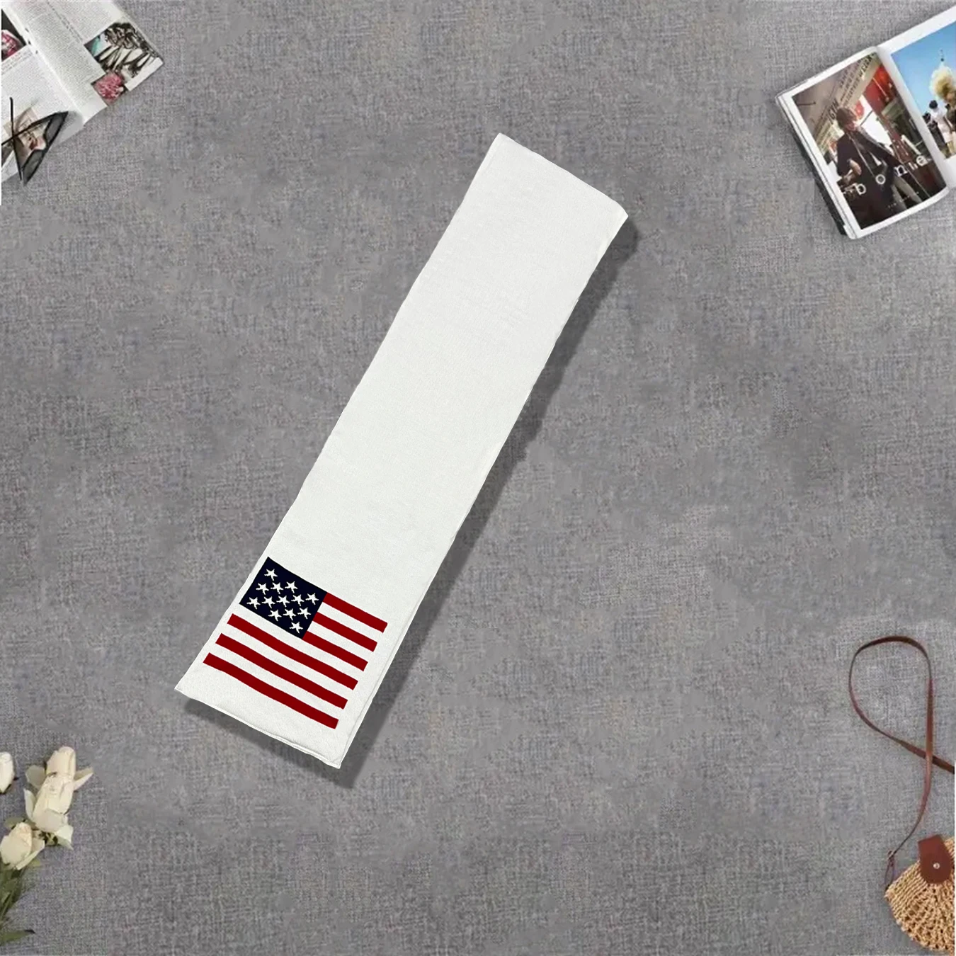 Новый национальный флаг зимний уличный теплый шарф y2k длинный в стиле ретро