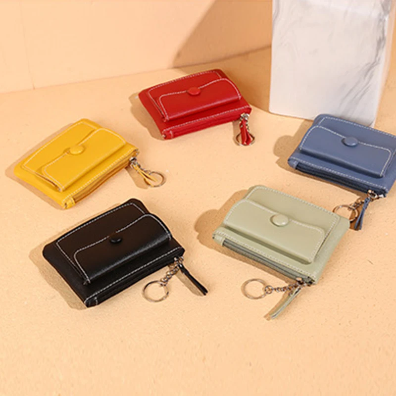 

Fashion Leather Women Wallet Clutch One Zip Female Short Small Coin Purse Brand New Design Soft Mini Card Cash Holder