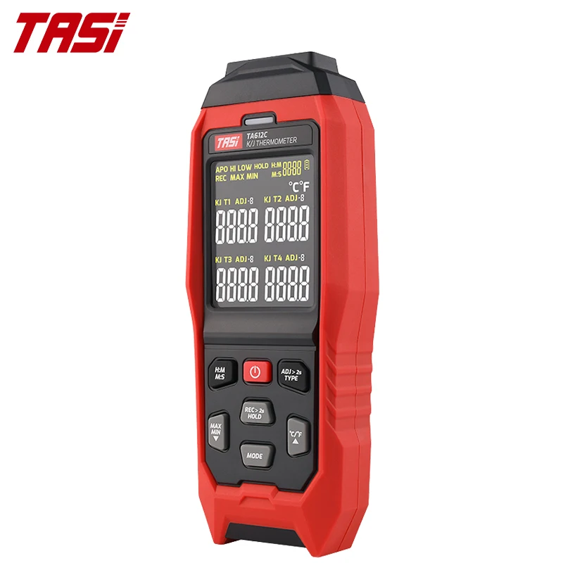 

Термометр TASI TA612C типа K/J, четырехканальный измеритель температуры, цифровой термометр