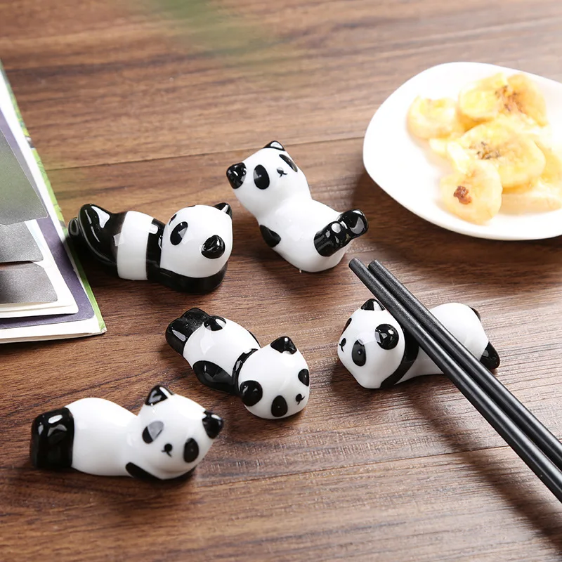 

Китайские аксессуары для подставки, кухонная палочка в виде панды, палочка для еды, посуда, милая керамическая посуда, креативный держатель